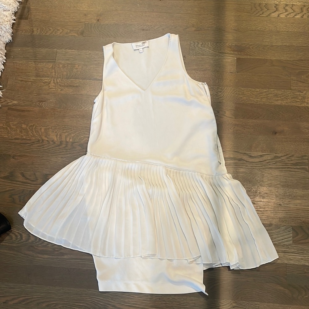 Derek Lam 10 Crosby cream mini dress with pleated detail